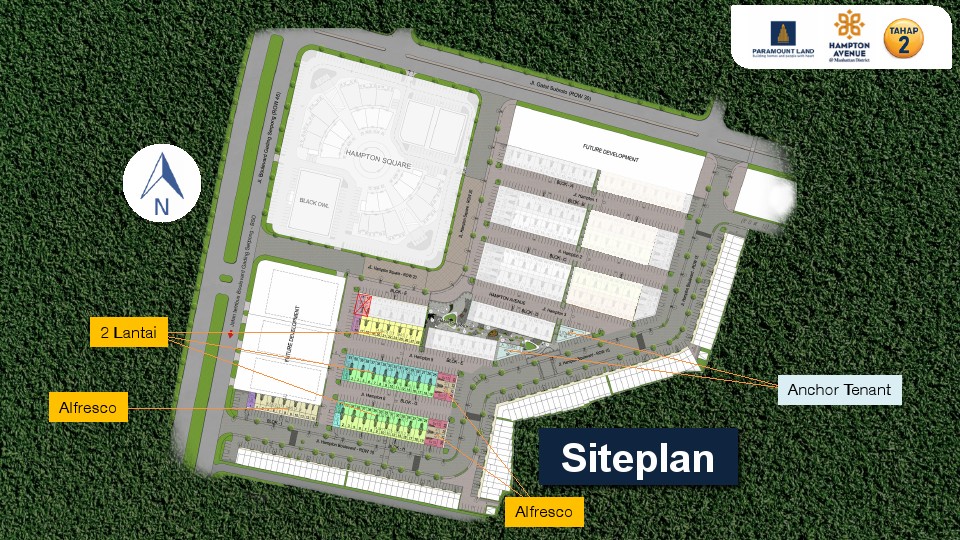 siteplan ruko hampton avenue tahap 2