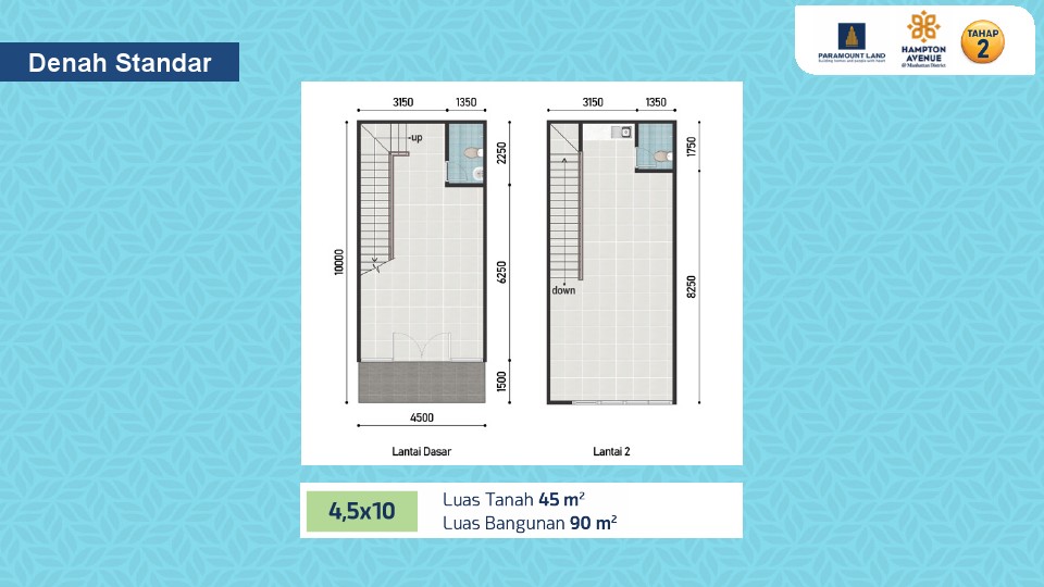 denah ruko hampton avenue tahap 2